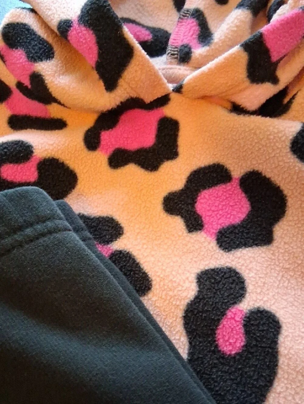 The Children's Place Pink and Black Leopard Hooded Top with Black Leggings